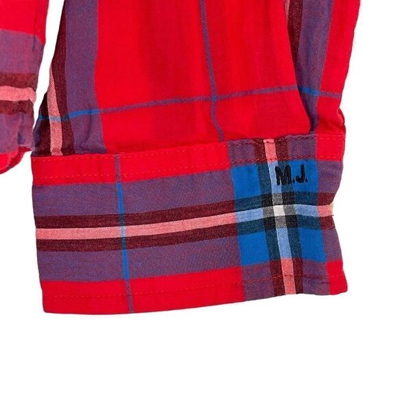 Marc By Marc Jacobs Japanese Fabric Shrunken Fit Button Up Shirt Men Large Red - Picture 3 of 8